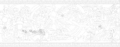 法院浮雕壁畫原創(chuàng)手繪設(shè)計稿