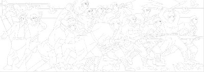 紅色黨建浮雕雕塑原創(chuàng)手繪設計稿