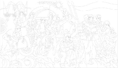 紅色黨建浮雕雕塑原創(chuàng)手繪設(shè)計(jì)稿