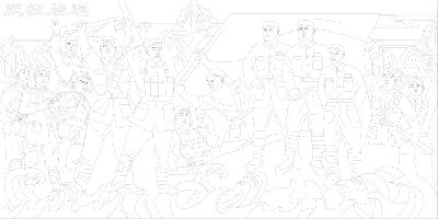 慶祝勝利浮雕雕塑原創(chuàng)手繪設(shè)計(jì)稿