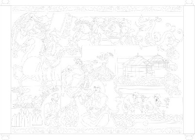 民族團(tuán)結(jié)浮雕雕塑原創(chuàng)手繪設(shè)計(jì)稿