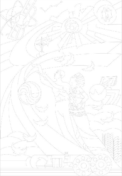 科技創(chuàng)新浮雕雕塑原創(chuàng)手繪設(shè)計稿