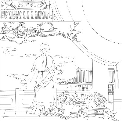 人文歷史浮雕雕塑原創(chuàng)手繪設計稿