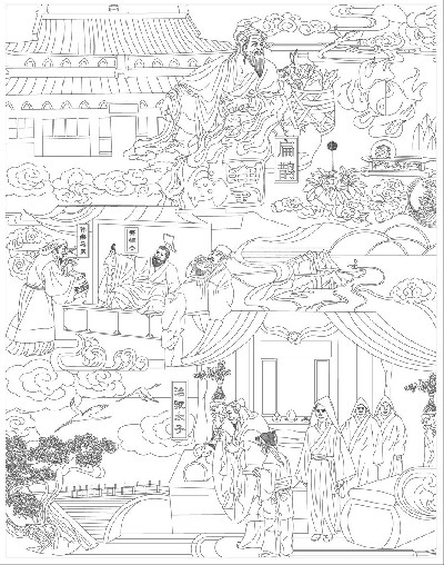 中醫(yī)文化浮雕雕塑原創(chuàng)手繪設計稿