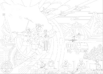 紅色黨建浮雕雕塑原創(chuàng)手繪設(shè)計(jì)稿