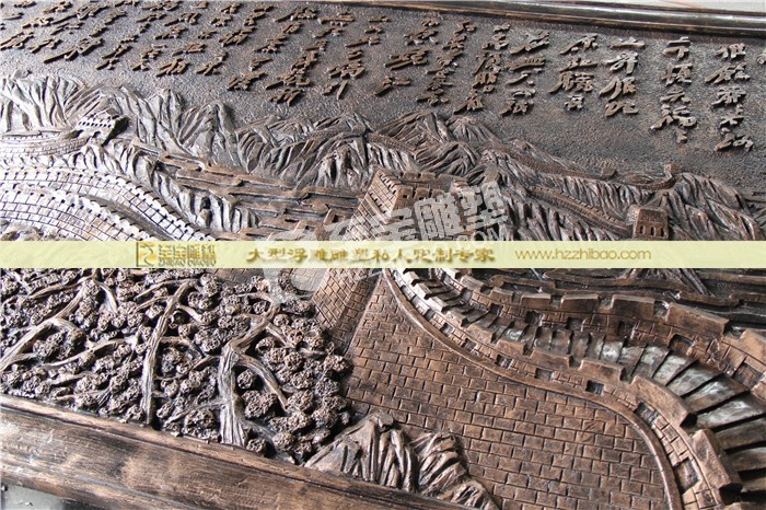 萬里長(zhǎng)城 玻璃鋼仿古銅浮雕壁畫-至寶雕塑出品