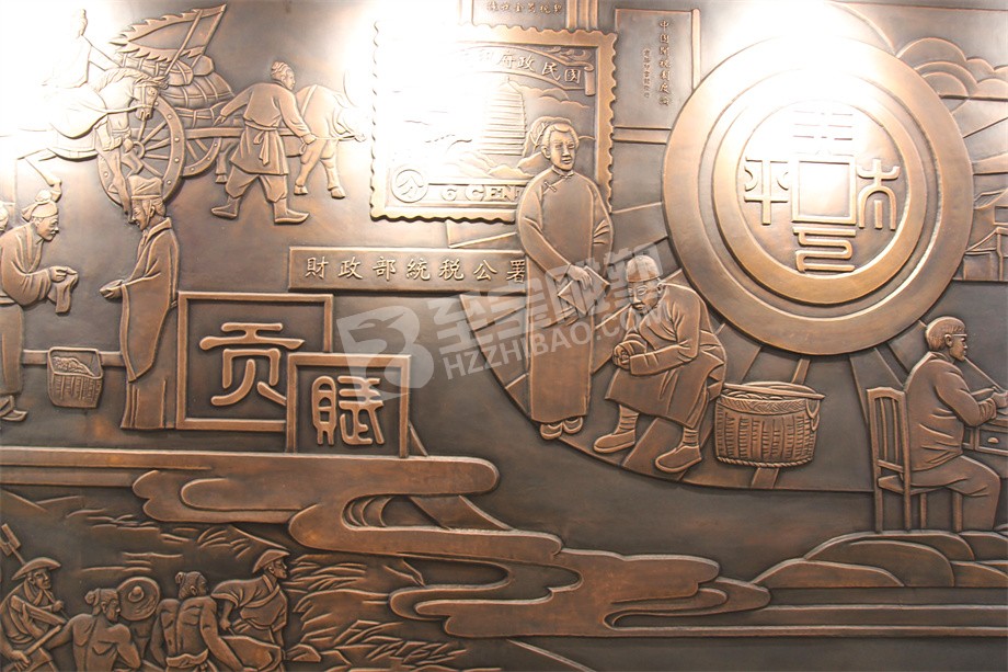 財(cái)務(wù)公司壁畫勞作圖鍛銅浮雕定制