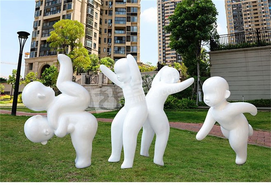 小區(qū)園林景觀(guān)小孩戲耍不銹鋼雕塑定制