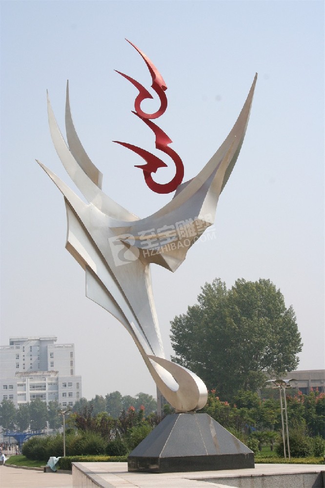 學(xué)校廣場(chǎng)抽象鳥(niǎo)不銹鋼雕塑定制