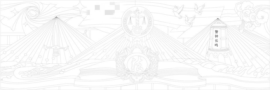 法院浮雕壁畫原創(chuàng)手繪設(shè)計(jì)稿