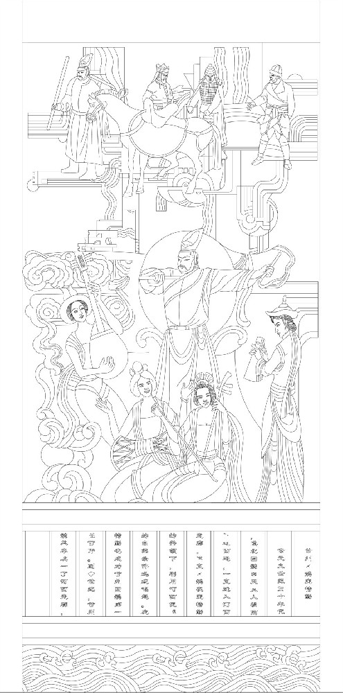 人文歷史浮雕雕塑原創(chuàng)手繪設計稿