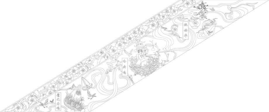 鄉(xiāng)村振興浮雕雕塑原創(chuàng)手繪設(shè)計稿