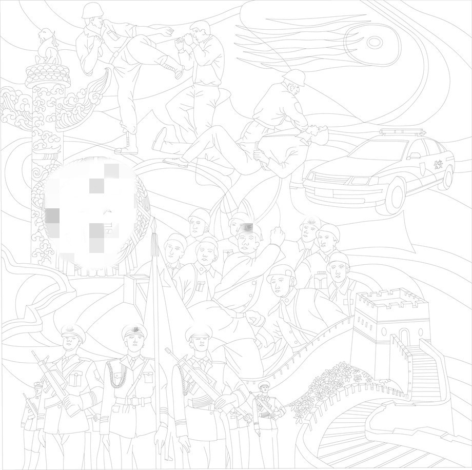 紅色黨建浮雕雕塑原創(chuàng)手繪設(shè)計稿